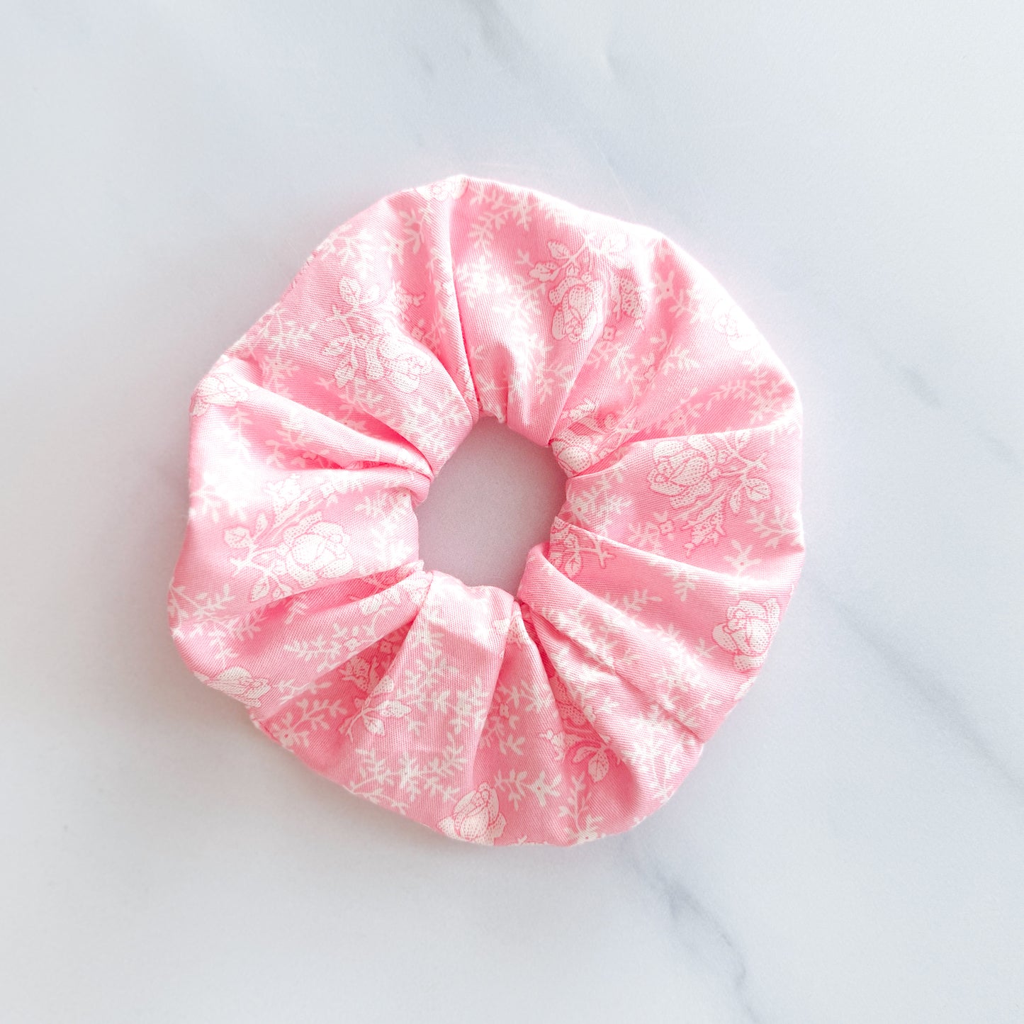 Upcycled Scrunchie - Pink flowers