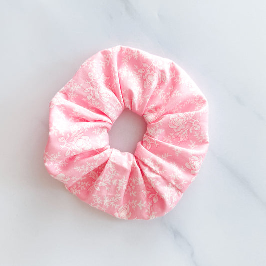 Upcycled Scrunchie - Pink flowers