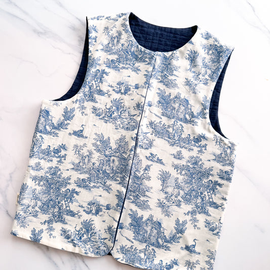 The toile de jouy reversible vest